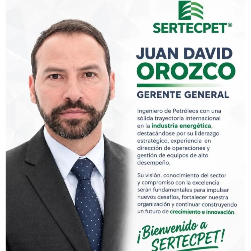 SERTECPET fortalece su liderazgo con la llegada de Juan David Orozco como Gerente General
